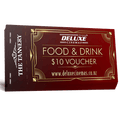 Book of ten Deluxe Cinemas $10 food and drink vouchers