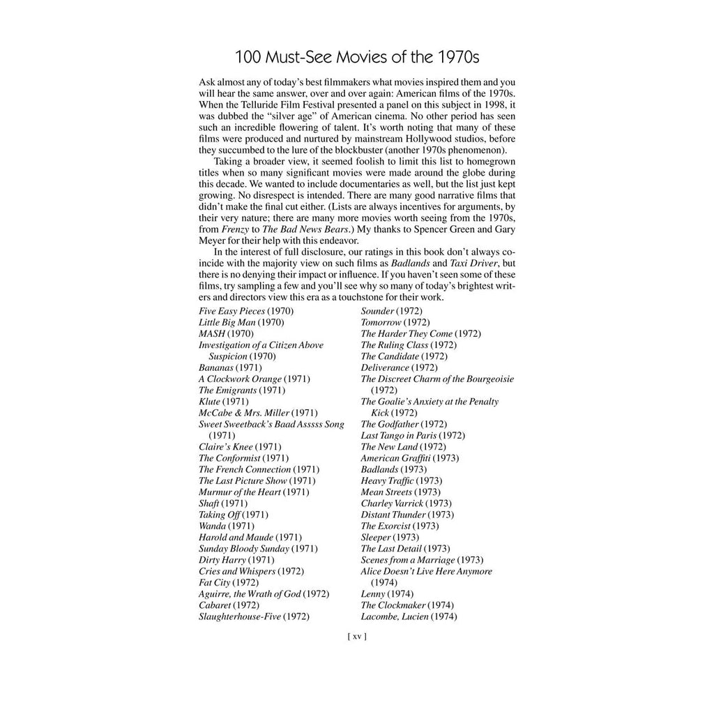 Leonard Maltin's Movie Guide interior sample: 100 Must-See Movies of the 1970s