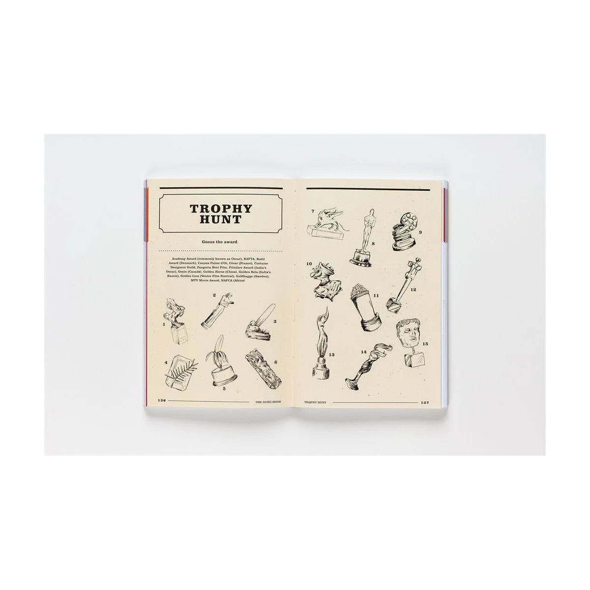 The Movie Quiz Book interior: illustrated Trophy Hunt challenge