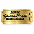 Deluxe Cinemas Golden Ticket for two cinema admissions, two drinks and a cheeseboard, on a white background.